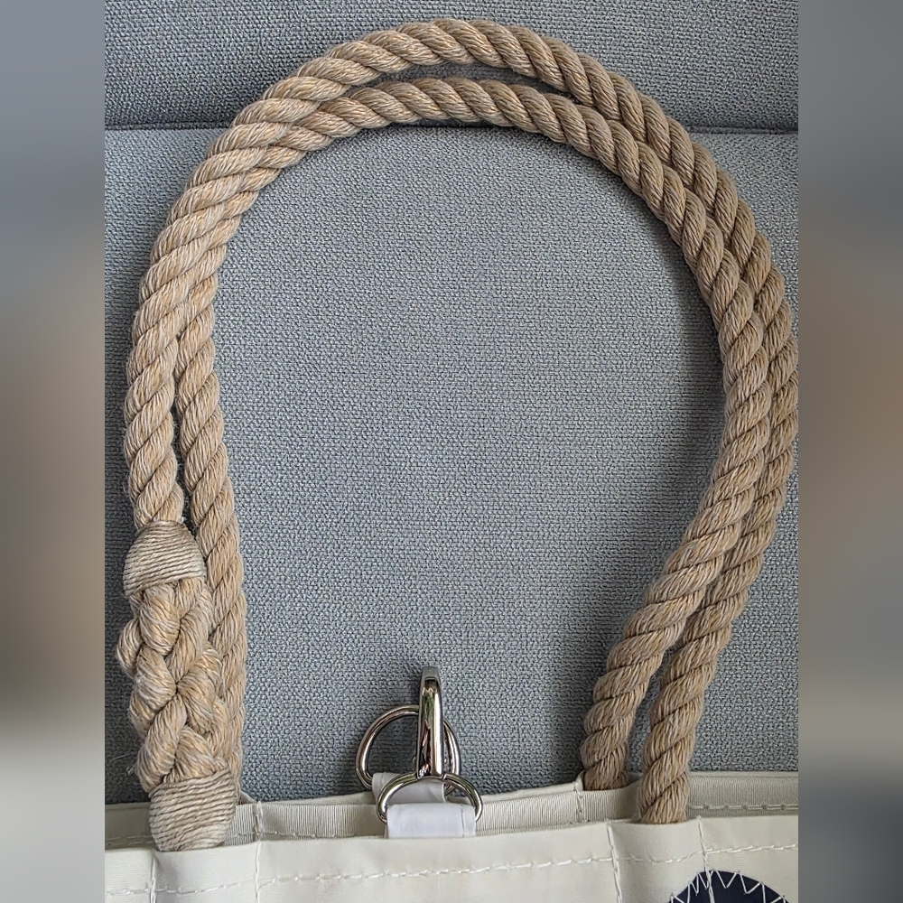 SEA BAGS Recycled 100% Recycled Sail Cloth Tote Bag Blue Anchor Water Resistant - Picture 4 of 10